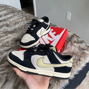 Women’s Nike Premium Dunk Low Black/ Team Gold/Coconut Milk